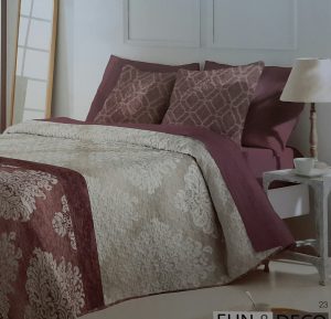 Colcha bouti ELENA malva REVERSIBLE